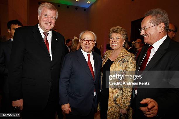 Horst Seehofer, Chairman of the Christian Social Union , DLD chairman Hubert Burda; EU Commissioner Viviane Reding and Christian Ude, Mayor of Munich...