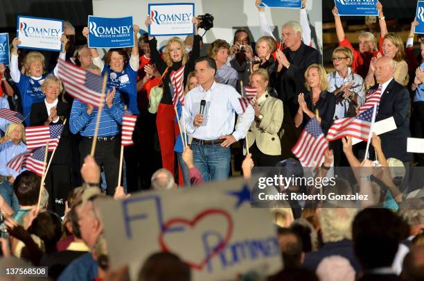 Republican presidential candidate, former Massachusetts Gov. Mitt Romney, kicks off his Florida campaign with a rally at All-Star Building Materials...