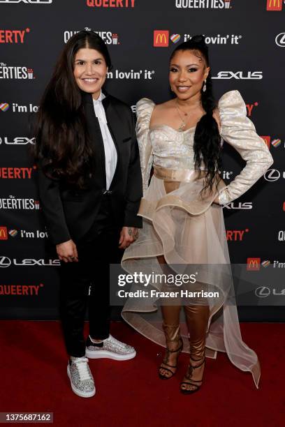 Jessica Aguilar and Shalita Grant attend the 2022 The Queerties Awards Celebration at EDEN Sunset on March 01, 2022 in Los Angeles, California.