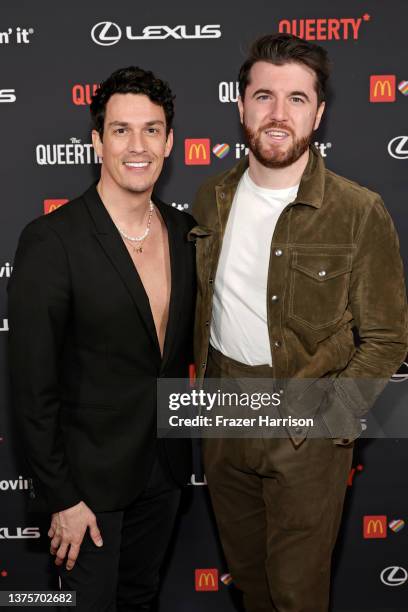 Preston Sadleir and Kevin Zak attend the 2022 The Queerties Awards Celebration at EDEN Sunset on March 01, 2022 in Los Angeles, California.