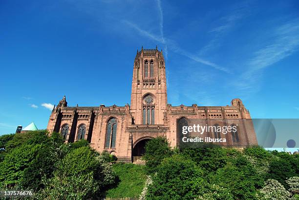 anglican cathedral in liverpool - liverpool cathedral stock pictures, royalty-free photos & images