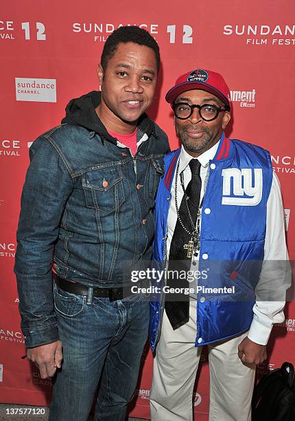 Actor Cuba Gooding, Jr. And filmmaker Spike Lee attend the "Red Hook Summer" premiere during the 2012 Sundance Film Festival held at Eccles Center...