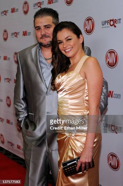 Adult film actress Allie Haze and her boyfriend Chris Hayes arrive at the 29th annual Adult Video News Awards Show at the Hard Rock Hotel & Casino...