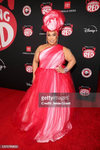 Patrick Starrr attends the world premiere of Disney and Pixar's Turning Red at El Capitan Theatre in Hollywood, California on March 01, 2022 to...