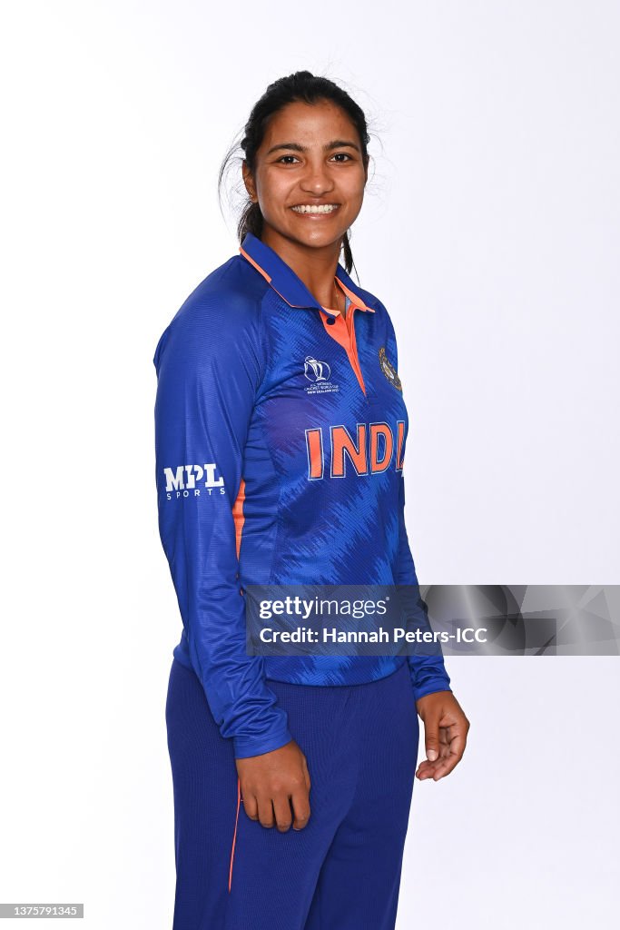 Snk Rana Sneh Rana of India poses during an India squad portrait session ahead ...