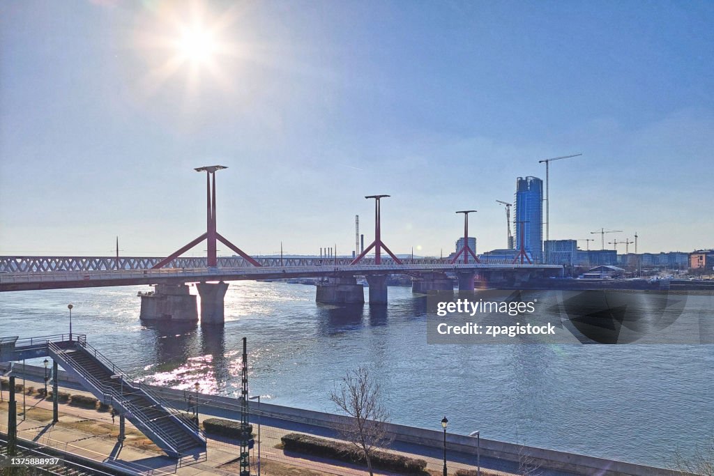 Rankozy Rakoczy Bridge And Construction Site With A New Skyscraper In Budapest ...