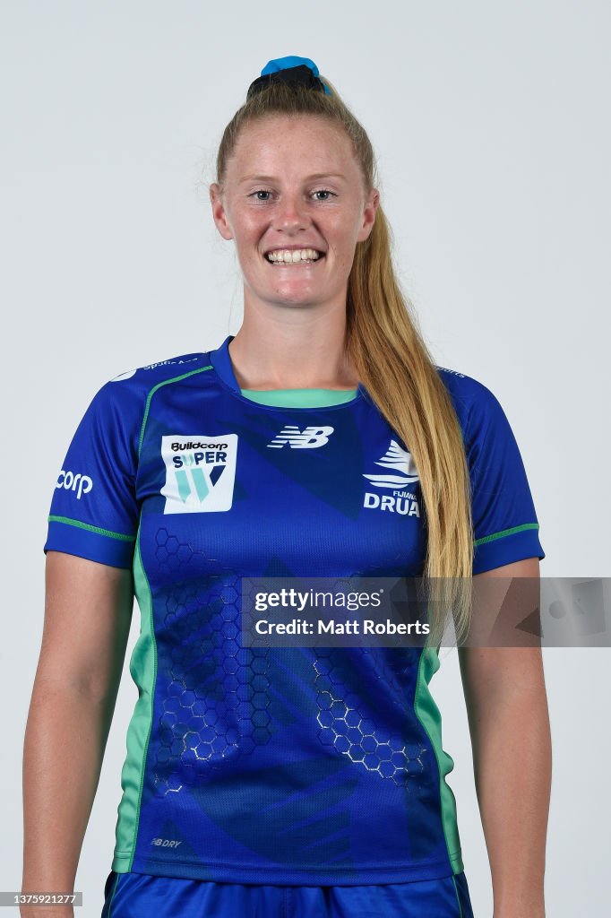 Jade Ruaa Rugby Jade Coates poses during the Fijian Drua Super W Rugby 2022 headshots ...