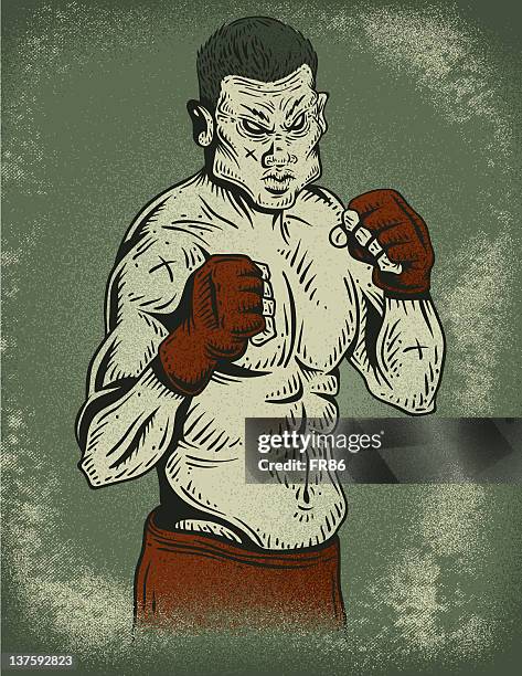 stockillustraties, clipart, cartoons en iconen met fighter - mixed martial arts