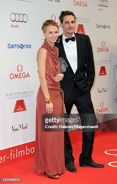 Max von Thun and girlfriend Kim Eberle attend the German Filmball at the Hotel Bayerischer Hof on January 21, 2012 in Munich, Germany.