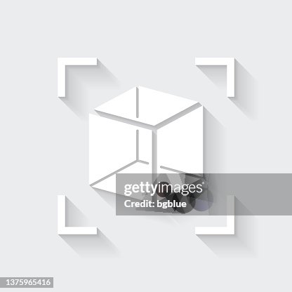 Augmented reality. Icon with long shadow on blank background - Flat Design Augmented reality. Icon with long shadow on blank background - Flat Design