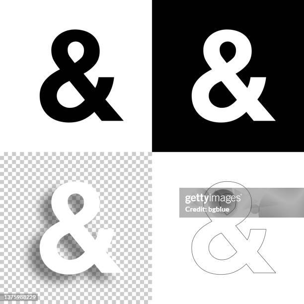 ampersand symbol. icon for design. blank, white and black backgrounds - line icon - ampersand stock illustrations