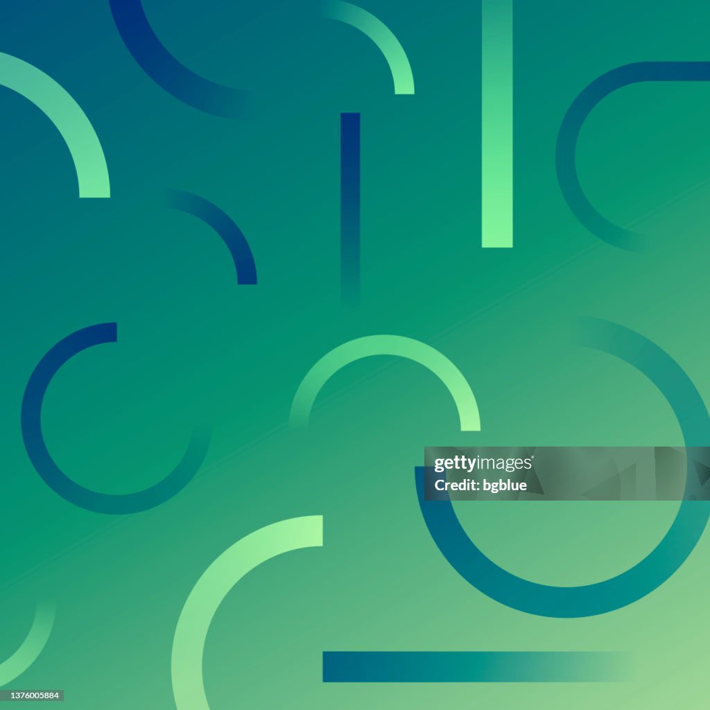 Sentient Green Shape Abstract Design With Geometric Shapes Trendy Green Gradient High-Res ...