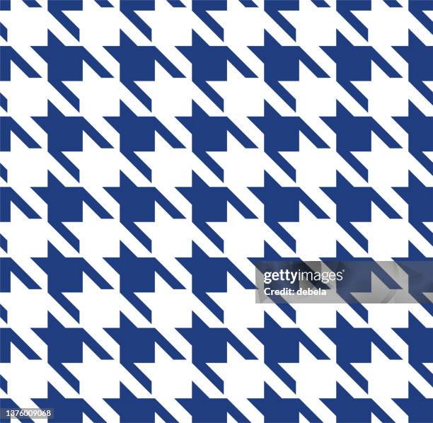 blue houndstooth check pattern close-up. - houndstooth stock illustrations