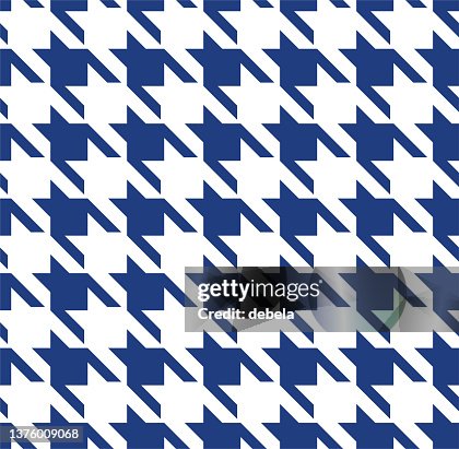 Blue houndstooth check pattern close-up. Blue houndstooth check pattern close-up.