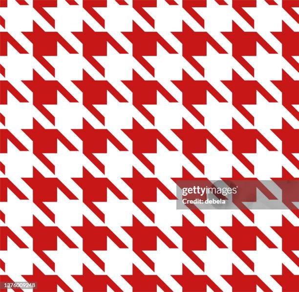 red houndstooth check pattern close-up. - houndstooth stock illustrations