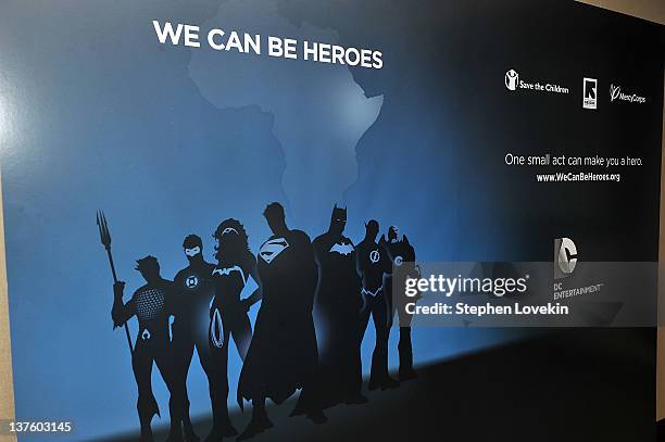 Atmosphere at the DC Entertainment Launch of "We Can Be Heroes" at Time Warner Center on January 23, 2012 in New York City.
