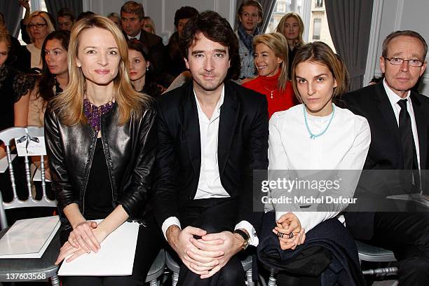 Delphine Arnault, Antoine Arnault and Gaia Repossi attend the Dior Haute-Couture 2012 show as part of Paris Fashion Week, at Salons Christian Dior on...