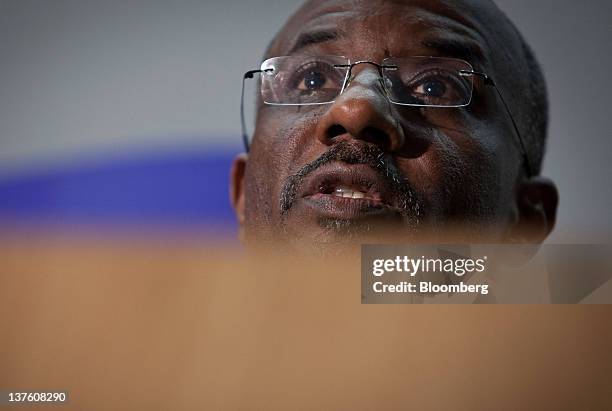 Lamido Sanusi, governor of the Central Bank of Nigeria, speaks during the Sir Patrick Gillam lecture about the economic problems of sub-Saharan...