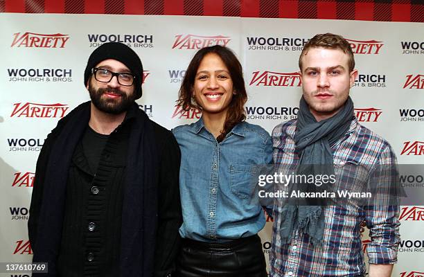 Director Antonio Campos and actors Mati Diop and Brady Corbet attend Day 3 of The Variety Studio at the 2012 Sundance Film Festival at Variety Studio...