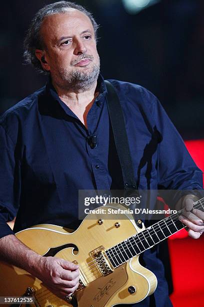 Singer Ivano Fossati performs at "Che Tempo Che Fa" Italian TV Show on January 23, 2012 in Milan, Italy.