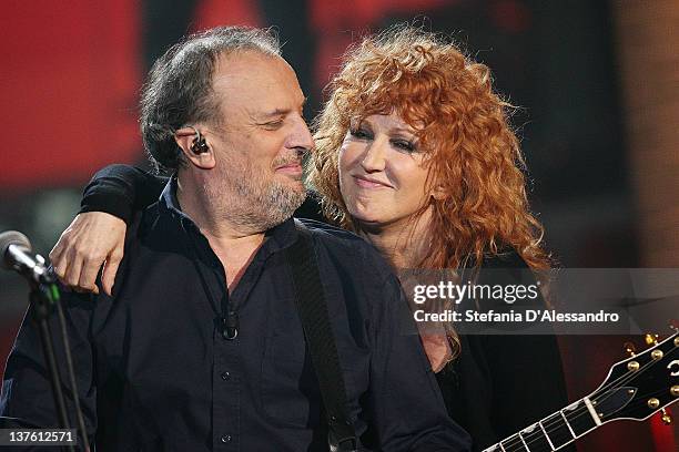 Ivano Fossati and Fiorella Mannoia perform at "Che Tempo Che Fa" Italian TV Show on January 23, 2012 in Milan, Italy.