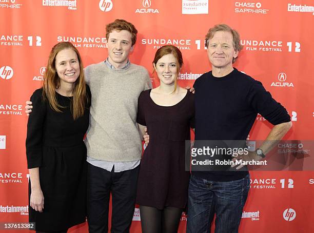 Kyle Redford, Dylan Redford, Lena Redford and filmmaker James Redford attend "The D Word: Understanding Dyslexia" premiere during the 2012 Sundance...