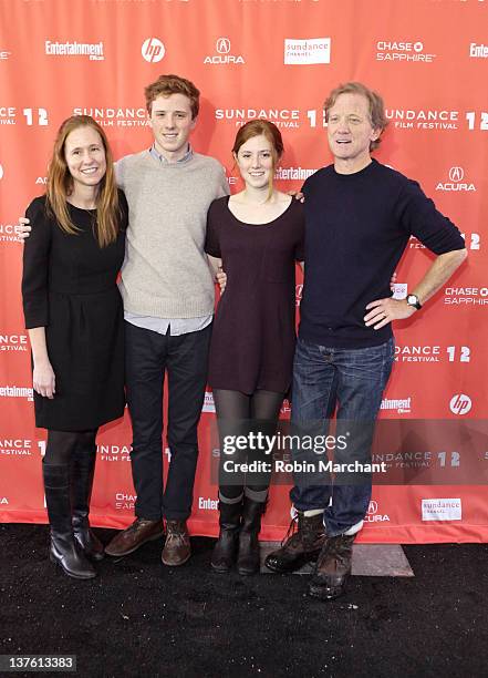 Kyle Redford, Dylan Redford, Lena Redford and filmmaker James Redford attend "The D Word: Understanding Dyslexia" premiere during the 2012 Sundance...