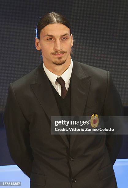 Zlatan Ibrahimovic attends the Gran Gala del calcio Aic 2011 awards ceremony at Teatro dal Verme on January 23, 2012 in Milan, Italy.