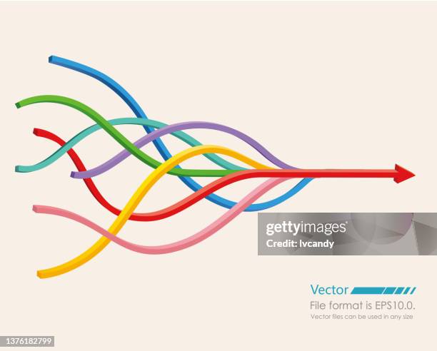 merge arrows infographic - tag 7 stock illustrations