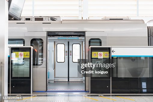 Subway car with open door Subway car with open door