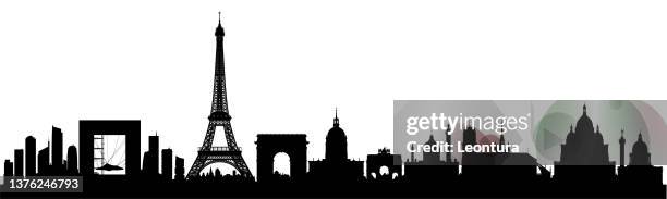paris (all buildings are complete and moveable) - paris skyline stock illustrations