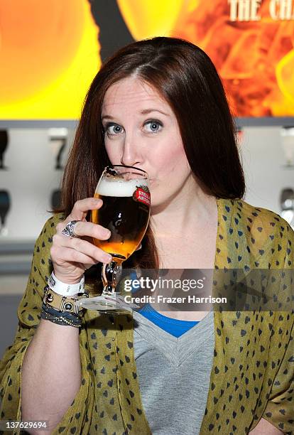 Producer/actress Amy DePaola attends The Chalice Factory by Stella Artois during the 2012 Sundance Film Festival on January 23, 2012 in Park City,...