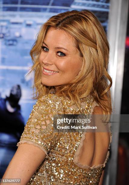 Actress Elizabeth Banks attends the Los Angeles premiere of "Man On A Ledge" at Grauman's Chinese Theatre on January 23, 2012 in Hollywood,...