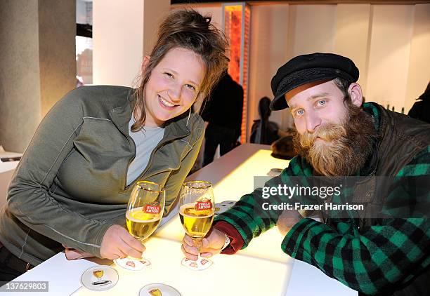 Musicians Genevieve Smith and Jack Grelle attend The Chalice Factory by Stella Artois during the 2012 Sundance Film Festival on January 23, 2012 in...