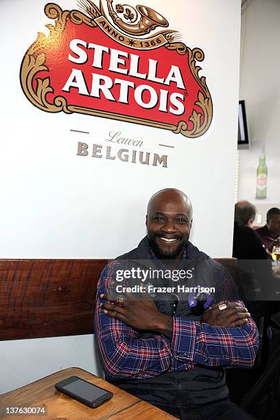 Sammi Rotibi attends a filmmakers luncheon at the Stella Artois Cafe during the 2012 Sundance Film Festival on January 23, 2012 in Park City, Utah.