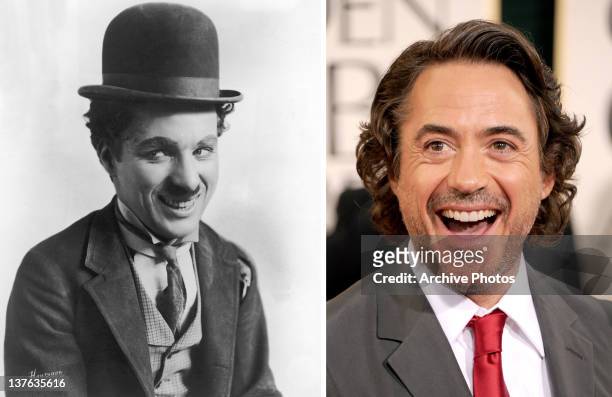 In this composite image a comparison has been made between Charles Chaplin and actor Robert Downey Jr. Oscar hype continues this week with the...