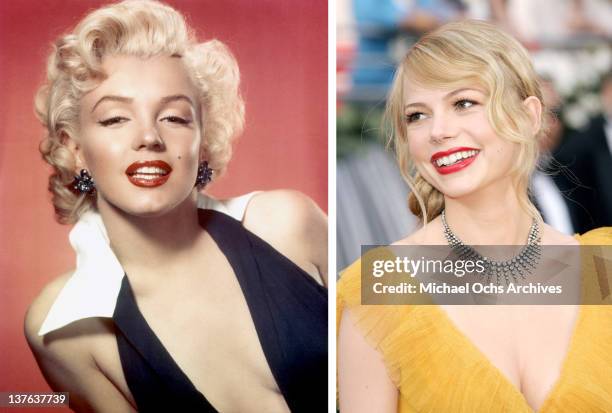 In this composite image a comparison has been made between Marilyn Monroe and actress Michelle Williams. Oscar hype continues this week with the...