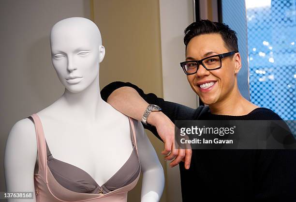 Gok Wan attends the Gok Wan and Simply Yours press launch at W hotel, Leicester Square on January 24, 2012 in London, England.