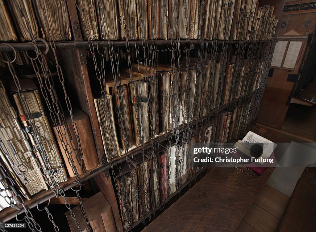 Chained Library Scotland A 12th century manuscript of The Old Testament sits in the Chained ...