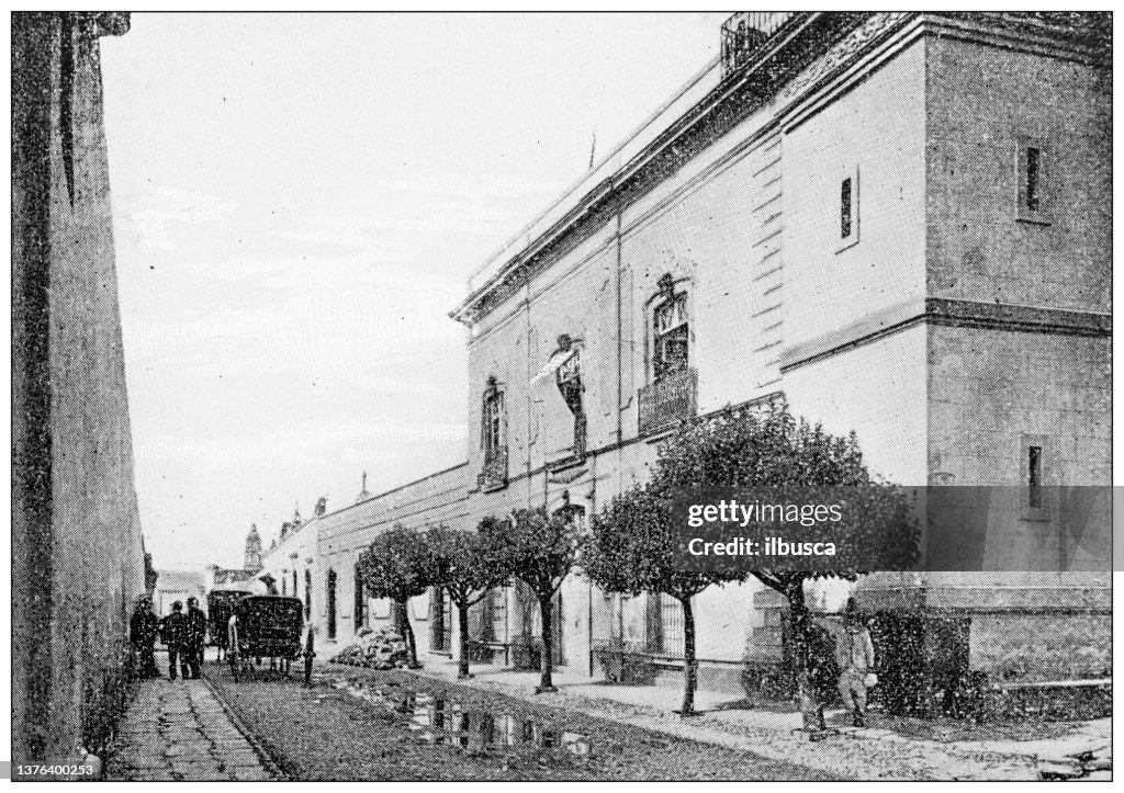 Antique travel photographs of Mexico: House where Maximilian was confined