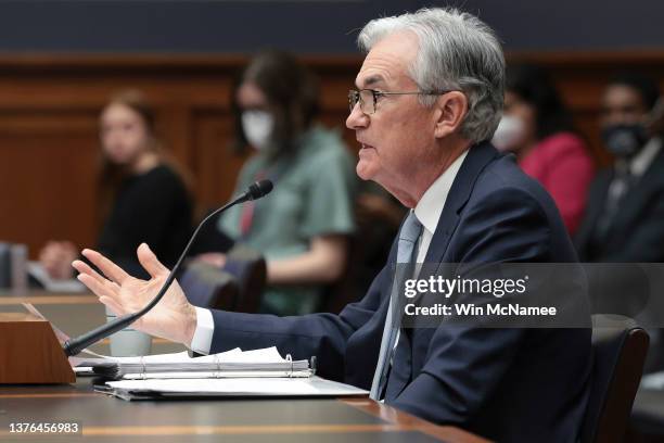 Federal Reserve Board Chair Jerome Powell testifies about 'monetary policy and the state of the economy' before the House Financial Services...