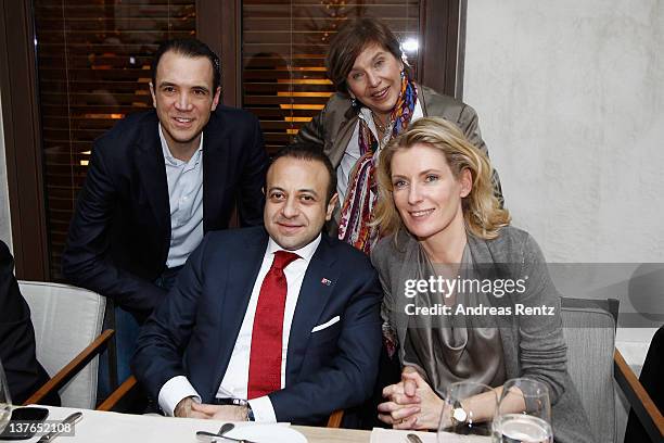 Founder Marcel Reichart, Turkish politician Egemen Bagis, DLD founder Steffi Czerny and DLDwoman Chairwoman Maria Furtwaengler attend the Digital...