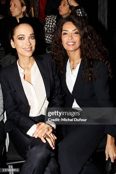 Carmen Chaplin and Afef Jnifen attend the Giorgio Armani Prive Haute-Couture Spring / Summer 2012 show as part of Paris Fashion Week at Grand Palais...