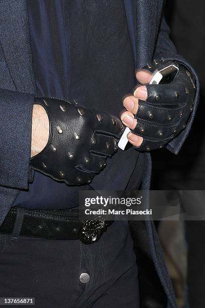 Karl Lagerfeld arrives for the Chanel Haute-Couture Spring / Summer 2012 Show as part of Paris Fashion Week at Grand Palais on January 24, 2012 in...