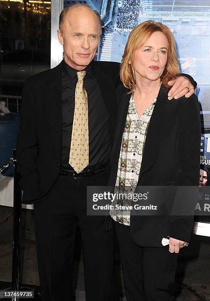 Actor Ed Harris and Amy Madigan attends "Man On A Ledge" Los Angeles Premiere at Grauman's Chinese Theatre on January 23, 2012 in Hollywood,...