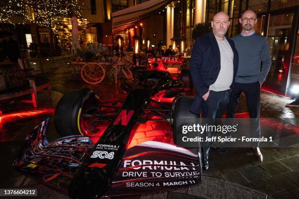 Paul Martin and James Gay-Rees attend the Formula 1 "Drive To Survive" Netflix Season 4 exclusive screening at Ham Yard Hotel on March 02, 2022 in...