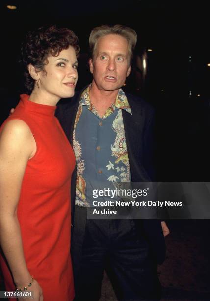 Michael Douglas and date Elizabeth Vargas attending Halloween party thrown by Naomi Campbell and Kate Moss at the Supper Club to kick off Fashion...