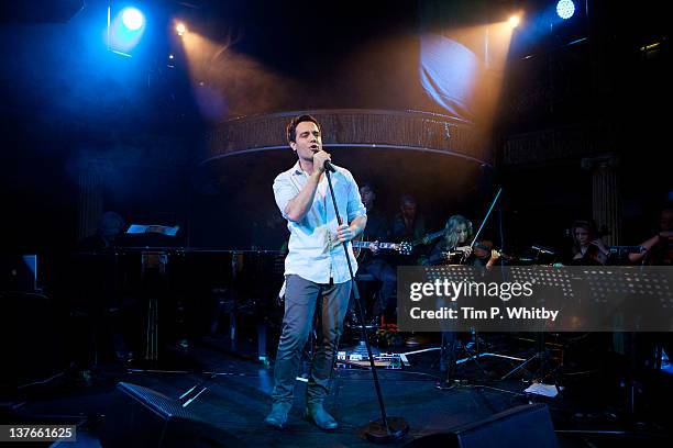 Ramin Karimloo, the lead man in Les Miserables performing tracks from his forth-coming debut album 'Ramin' at Cafe de Paris on January 24, 2012 in...