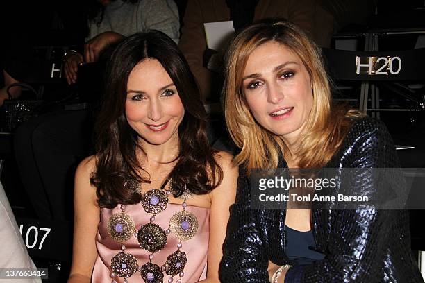 Elsa Zylberstein and Julie Gayet attends the Giorgio Armani Prive Haute-Couture 2012 show as part of Paris Fashion Week as part of Paris Fashion Week...