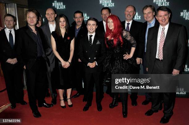 Actors Shaun Dooley, Liz White, Daniel Radcliffe, director James Watkins, Ciaran Hinds, screenwriter Jane Goldman and producer Simon Oakes attend the...